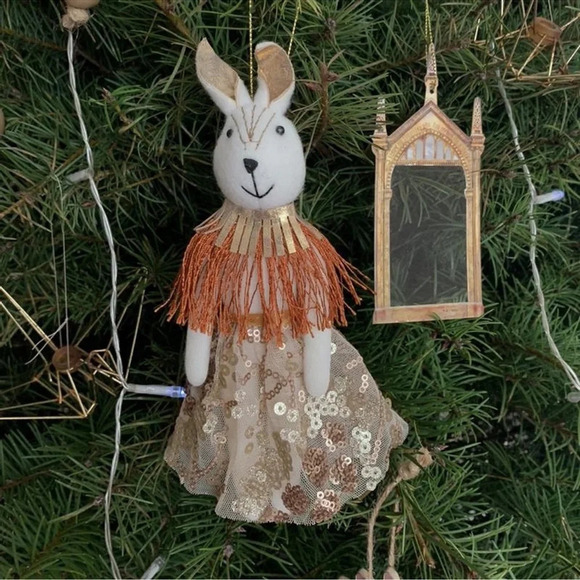 Rabbit with Dress Ornament, NWT - Picture 4 of 7